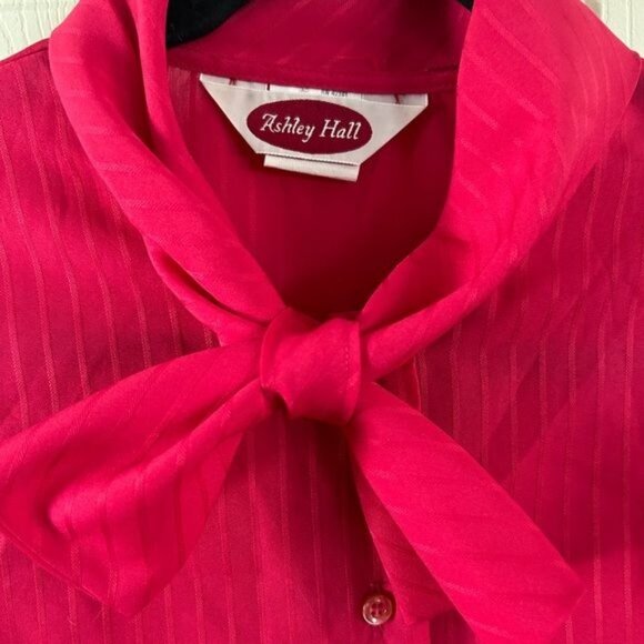 Ashley Hall Vintage Red Blouse Sz 14 - Picture 6 of 16